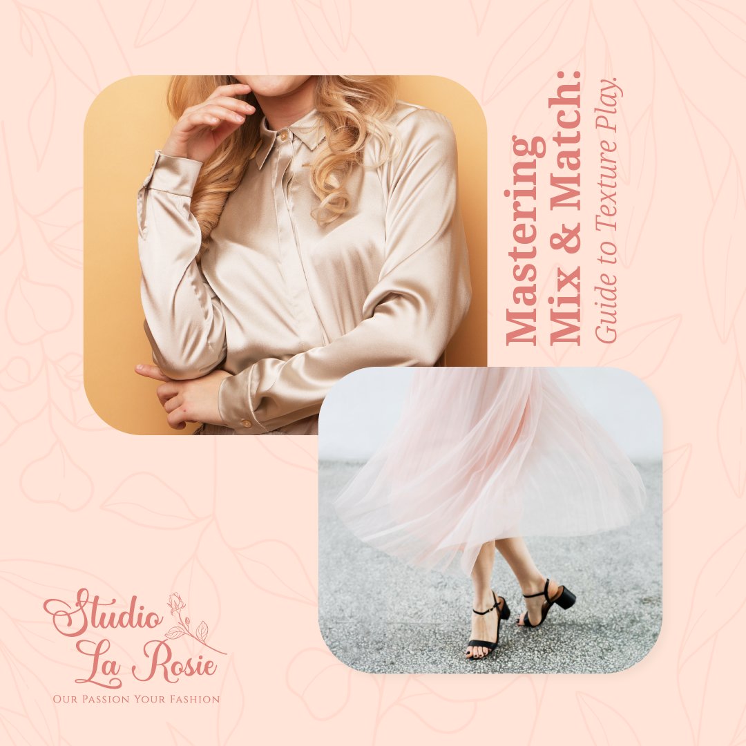 Don't shy away from mixing textures! Combine a silky blouse with a flowy chiffon skirt or pair a chunky knit sweater with a sleek leather skirt. Embrace your inner fashionista and have fun experimenting!

#PatternPlay #StyleTips  #FashionInspo #MixAndMatch #StudioLaRosieStyle