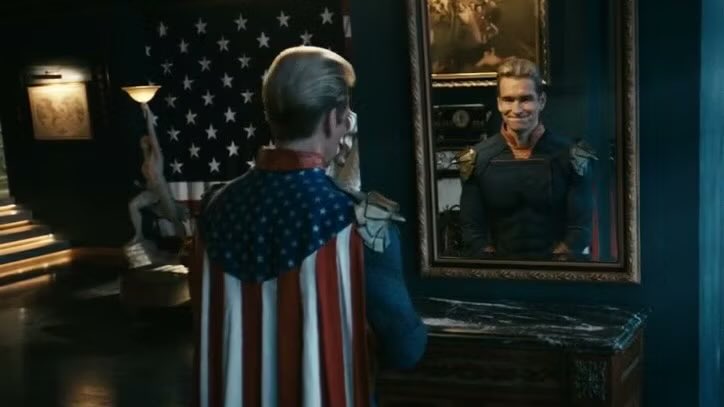 alfiewmrr's tweet image. Antony Starr when it’s time to do a mirror scene
#theboys