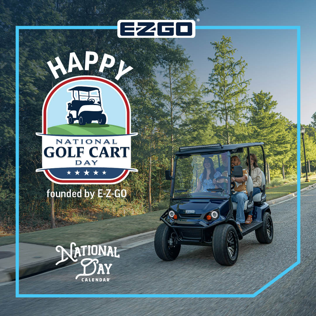 The day we’ve all been waiting for is here! 🎉🤩 Celebrate the first EVER National Golf Cart Day today through Saturday.

Click below &amp; visit your local dealer to join in on the fun and get once in a lifetime savings! 👇 
ezgo.com/NGCD