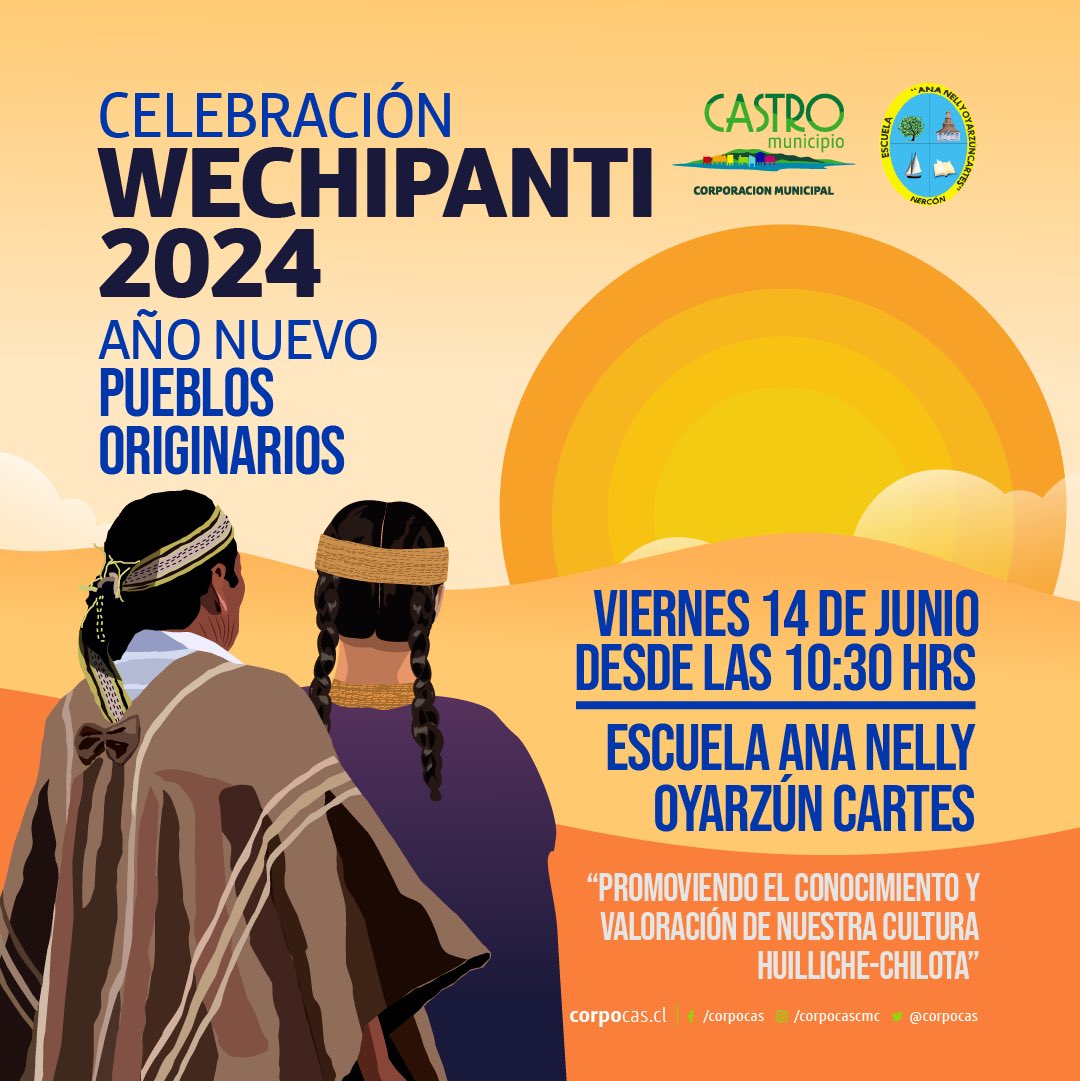 Corpocas's tweet photo. [WECHIPANTI] La comunidad educativa de nuestra Escuela Ana Nelly Oyarzún Cartes del sector de #Nercón celebrará este viernes el #AñoNuevo de los #pueblosoriginarios para resaltar la importancia de nuestra cultura huilliche-chilota y de esta tradición ancestral. https://t.co/oq2iG4TtzE