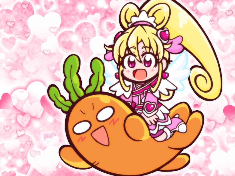 相田マナ ,キュアハート 「にんじん!にんじんじゃないか!(*'ω`*)(まなっしー過去絵まつりw) 」|うっかり特捜ギャリバン（のんびりモード）のイラスト