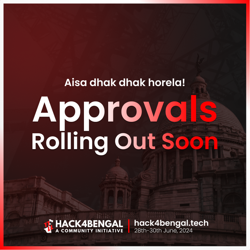 Hack4Bengal 3.0 Approvals Are Rolling Out Soon! 🎉

Attention all registered participants! The moment you have been waiting for is almost here – keep checking your inboxes because approvals will be hitting your mailbox very soon. ✨

Let the hack begin! 🔥

#hack4bengal #h4bs3