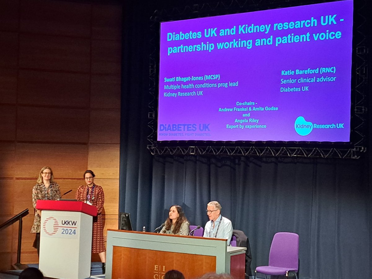 Kidney_Research's tweet photo. Our multiple health programme lead, Swati and Katie, senior clinical advisor from Diabetes UK, showcasing our joint partnership working with patient voice and patient experience. https://t.co/WGvtyOzzFY