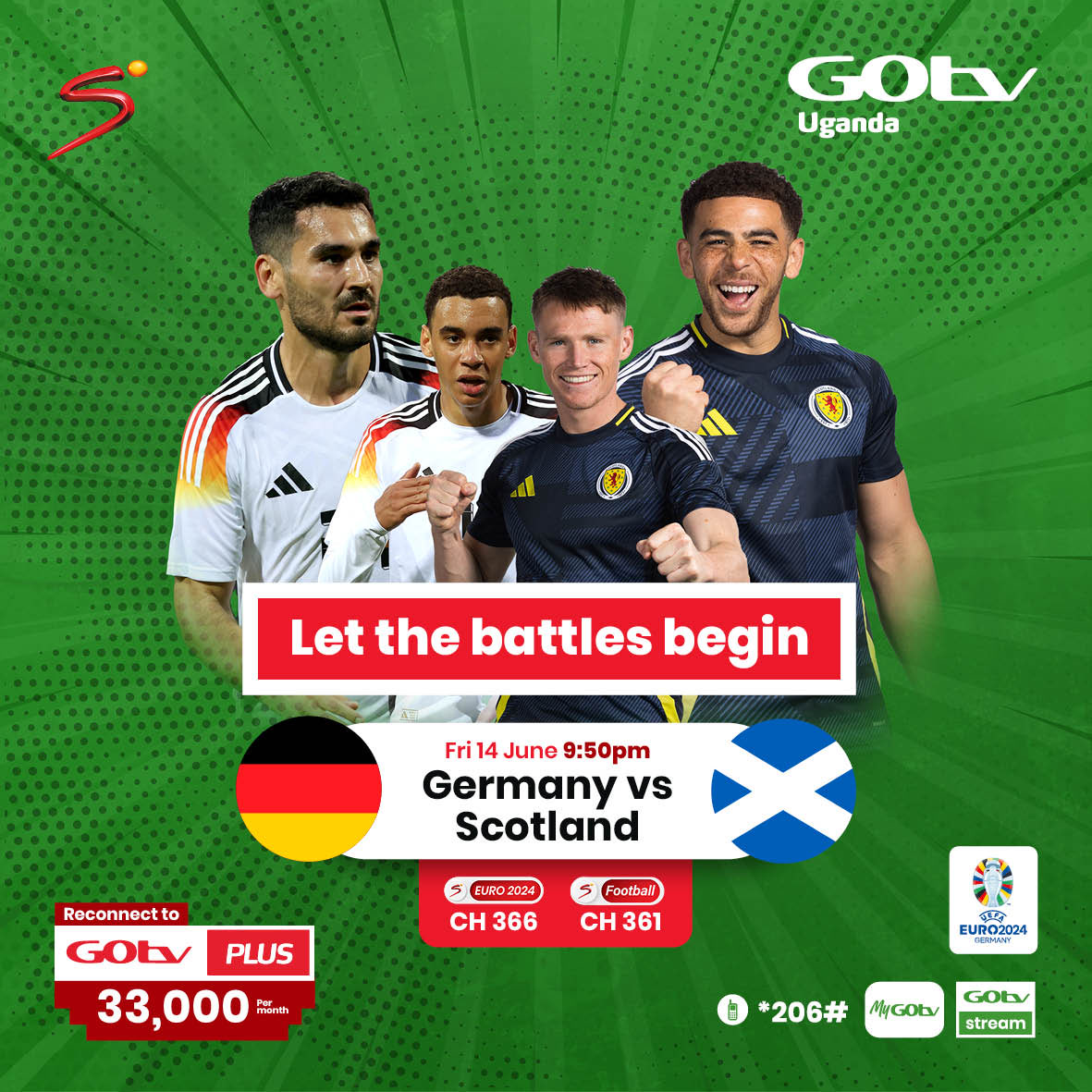 Rachealkyy's tweet image. Which country are we supporting tomorrow?
Remember to Stay connected to GOtv Plus for all 51 games using MyGOtvApp: mygotv.onelink.me/JpWQ/euro1 or dial *206#

#Euro2024  
#GOtvStream
#GOtvFootballMadness