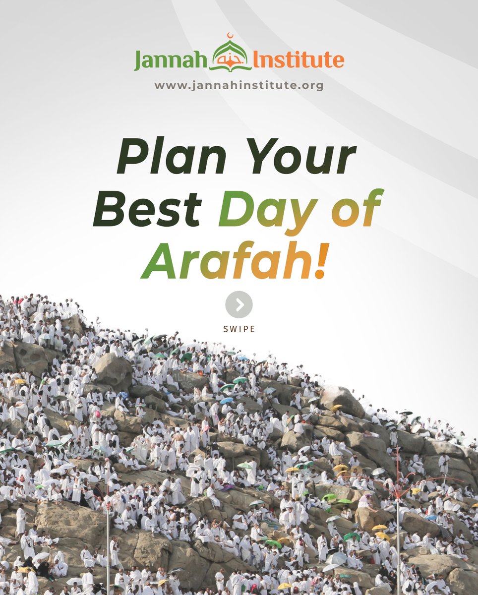 DrHaifaaYounis's tweet photo. What are the best things I should do on the Day of Arafah?

The Day of Arafah occurs on the 9th of Dhul Hijjah. It’s expected to fall on Saturday, June 15th 2024.