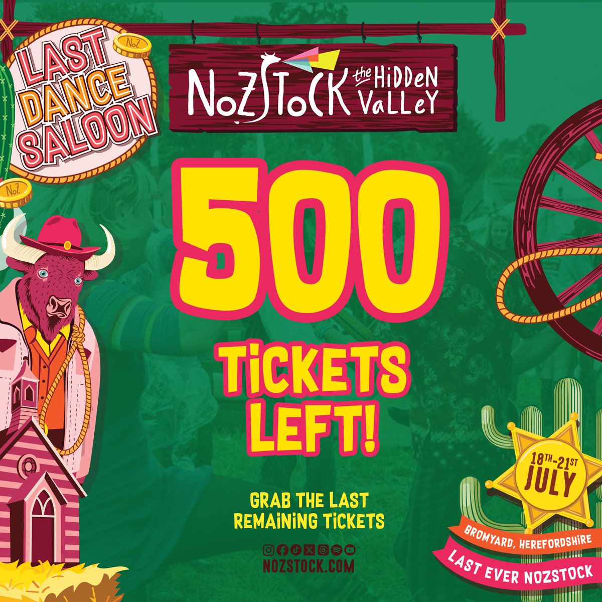 500 TICKETS LEFT! 👀🐄🎉

Please, if you want to come to 2024 make sure you buy your ticket soon, or you might miss out. 

Tickets available at nozstock.com/tickets | Kids 12 and under go free | Book now and pay in two parts

#Nozstock