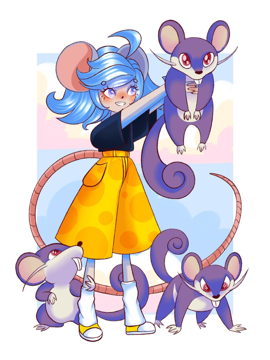 I took part in <a href="/rikku_the_leaf/">˗ˏˋ Rikku (๑ↀᆺↀ๑)✧ˎˊ˗</a> discord challenge - draw myself like Pokémon trainer #pokemon #digitalart #art #ArtistOnX