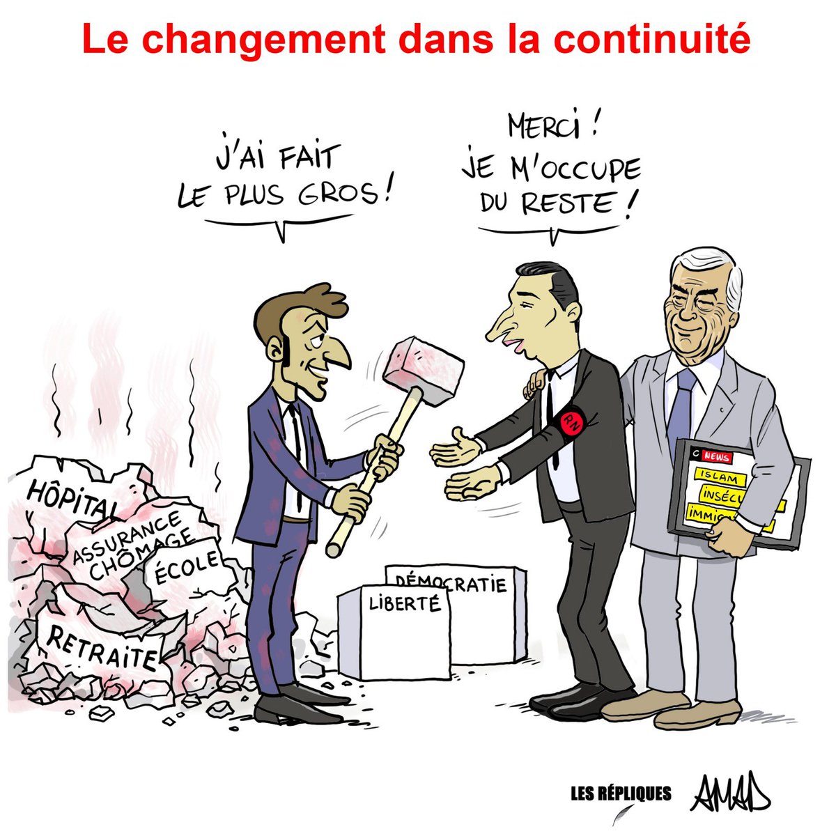 Dissolution de l’Assemblée nationale, élections législatives anticipées : le dessin du jour par <a href="/Amad_dessins/">Amad_dessins</a> pour Les Répliques