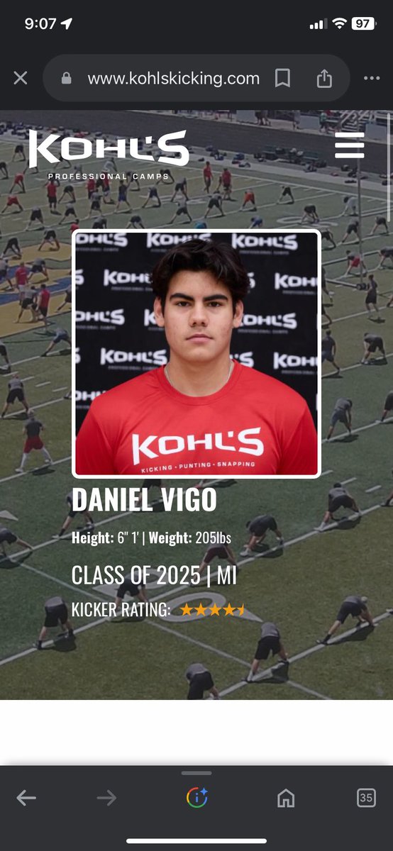 DanielVigo27's tweet photo. After my first Kohls event I am blessed to be ranked a 4.5 ⭐️ @Plymouth_Ball @KohlsKicking @KohlsHighlights @MIexposure 

https://t.co/dhjVwJu2Km https://t.co/V3ttK4PFb5