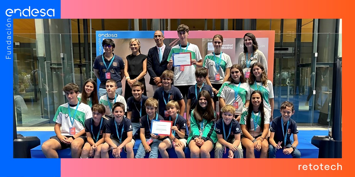 FundacionEndesa's tweet photo. @RetoTech @ColegioAldovea @VirgendeAtocha ¡Gracias a los cerca de 300 estudiantes y más de 70 profes que nos habéis acompañado hoy y por demostrarnos un año más vuestro gran #EspirituRetoTech!

¡Enhorabuena a todos! https://t.co/1PBtyt51Jd