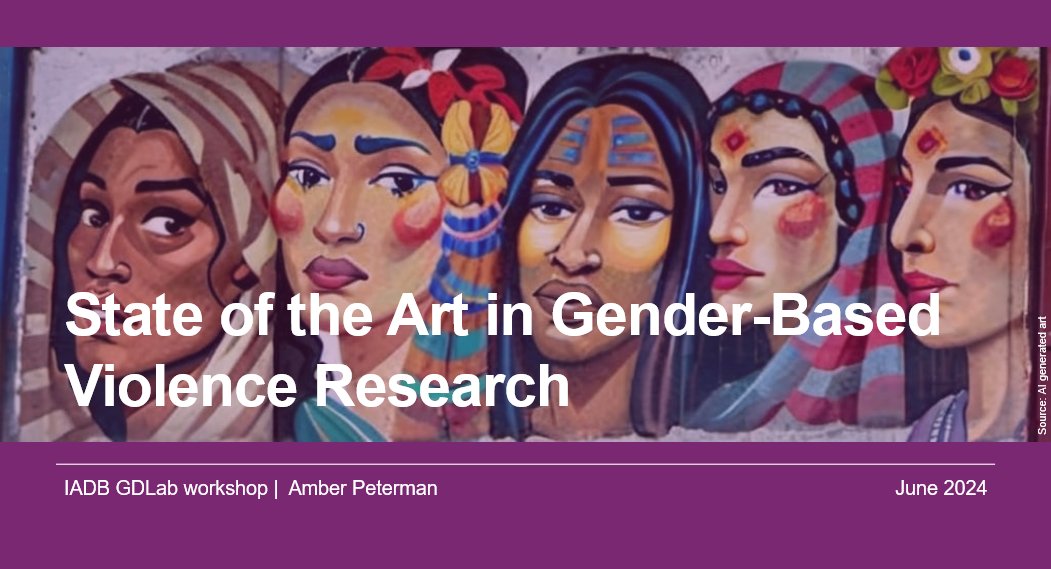 Last week ~ I presented my take on "The state of the art" for GBV prevention research at <a href="/the_IDB/">Inter-American Development Bank</a>'s #GDLab workshop 👇🏾 

--> How far we've come + what works + where the field needs to go next

I've received several requests for slides ~ so belatedly sharing more here!  🧵 //