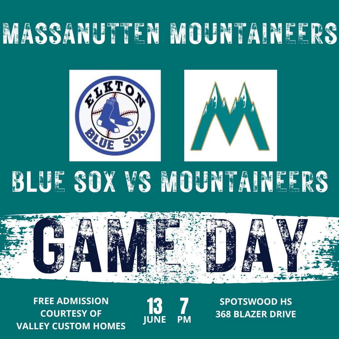 RCBLMountaineer's tweet photo. Our home opener is TONIGHT! We take on the Elkton Blue Sox at Spotswood HS at 7:00 PM, and all of our home games are sponsored this season, which means FREE ADMISSION for everyone!

Tonight’s game is sponsored by Valley Custom Homes!

Come out and join us! https://t.co/ylF1mbcLka