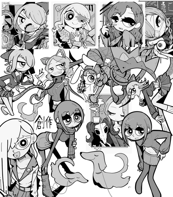 俺のイラスト、白黒でもかっこかわいい‼️ 
