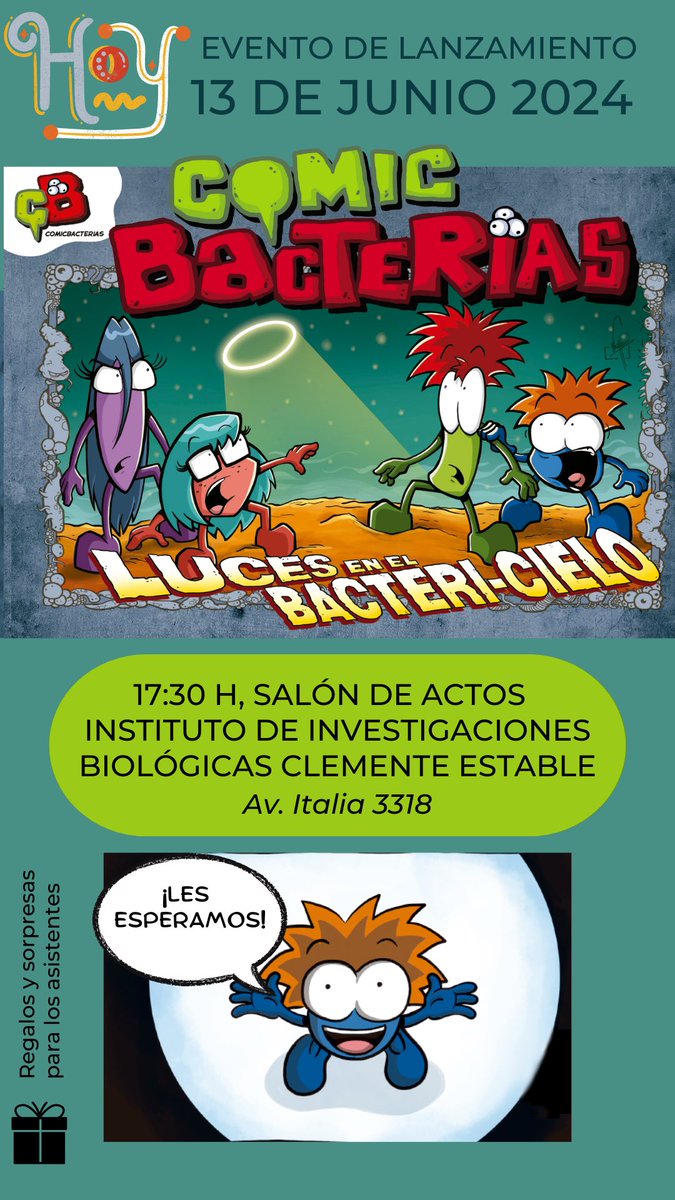 comicbacterias's tweet photo. 🌌🌃Les esperamos hoy 17:30 en el @IIBCE 🎆🎇 https://t.co/Jk2k2pmTeP