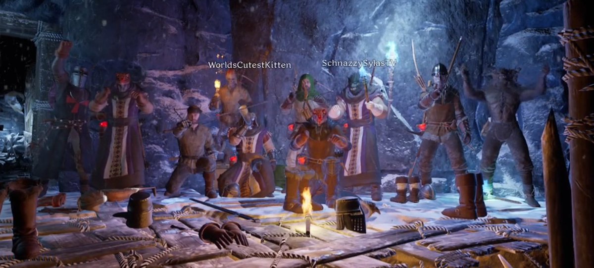 Incredible community event in <a href="/DarkandDarkerEN/">Dark and Darker</a> fighting the new Ice Wyvern. 

<a href="/IronmaceGames/">IRONMACE</a> intends for there to be cooperation to take down the massive beast so we united the lobby!
11 went in, 2 survived, 1 came out.

Shoutout to SchnazzySylas and <a href="/Ryan6DaysAWeek/">Ryan SixDays</a> for hosting!