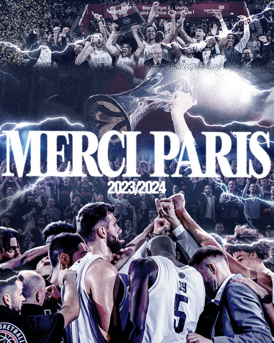 Tout a commencé le 15 août 2023 

1 Leaders Cup, 1 EuroCup, 25 wins de suite, les adieux à Carpentier, l’<a href="/adidasarena/">adidas arena</a> , une première campagne de playoffs de notre histoire qui aboutit sur des finales… En 10 mois. 

Avec vous, grâce à vous, pour vous. 

Merci Paris 🖤❤️💙