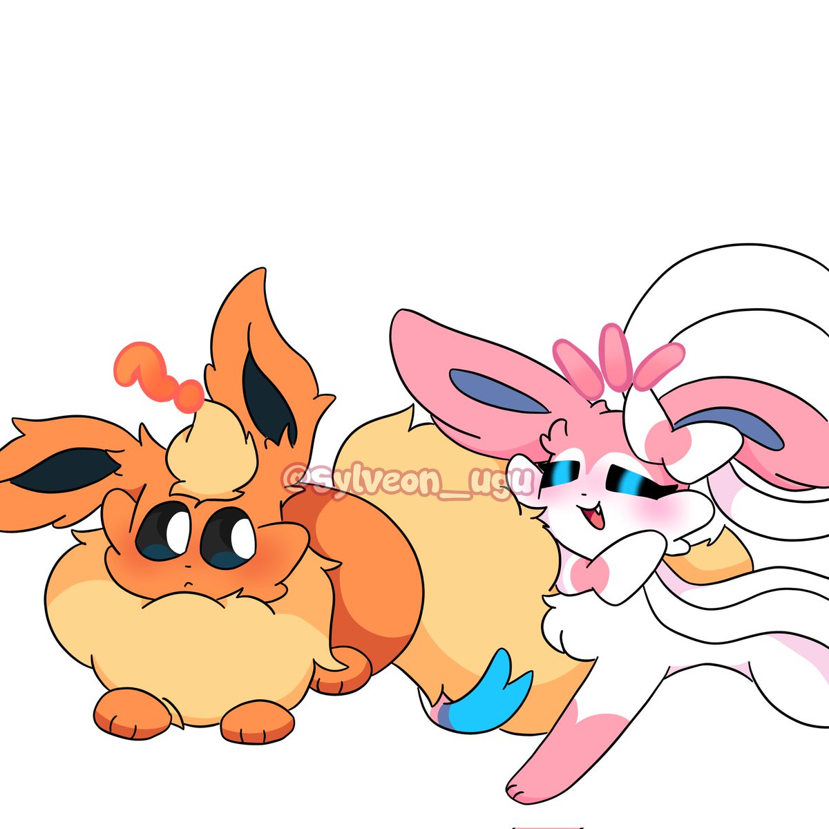 🧡 Flareon e Sylveon 🩷 #pokemon #pokemonsylveon #sylveon #pokemonflareon # flareon #eeveelutions, image size:1200x1200
