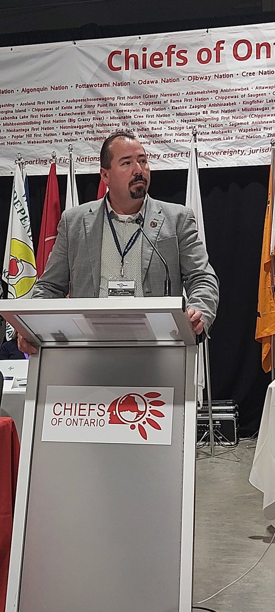 AIAI (@aiai_comms) on Twitter photo Ontario Regional Chief Abram Benedict addressing the gathered <a href="/ChiefsofOntario/">Chiefs of Ontario</a> at the #COOACA2024 "I want assure all of you I will take the responsibilities bestowed upon me to heart" Ontario Regional Chief Abram Benedict addressing the gathered <a href="/ChiefsofOntario/">Chiefs of Ontario</a> at the #COOACA2024 "I want assure all of you I will take the responsibilities bestowed upon me to heart"