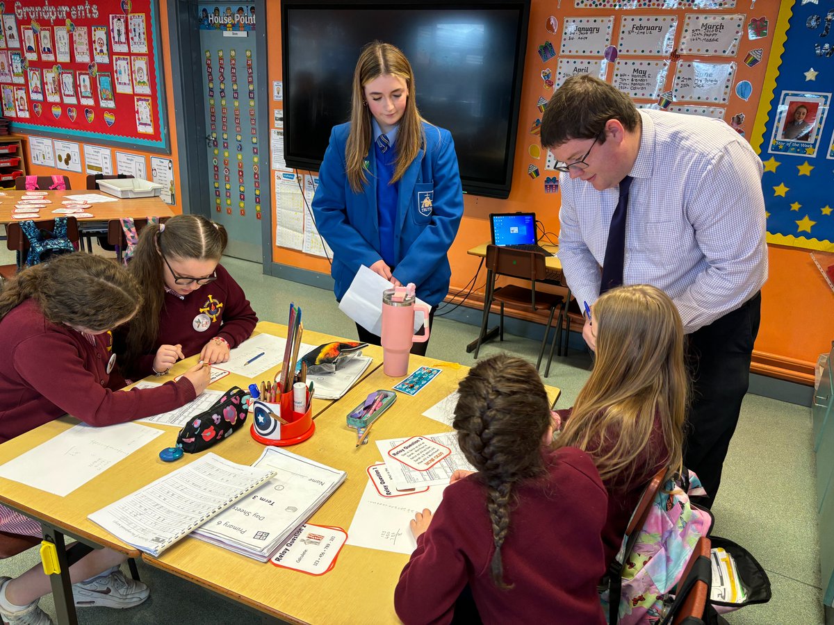 SaintMarysDerry's tweet photo. Congratulations to St Eithne's PS and St Anne's PS on completing St Mary's Numeracy Relay Challenge. The Primary School pupils were excellent and fully engaged. #MathsGeniuses ๐โโ https://t.co/3lvzo50WcE