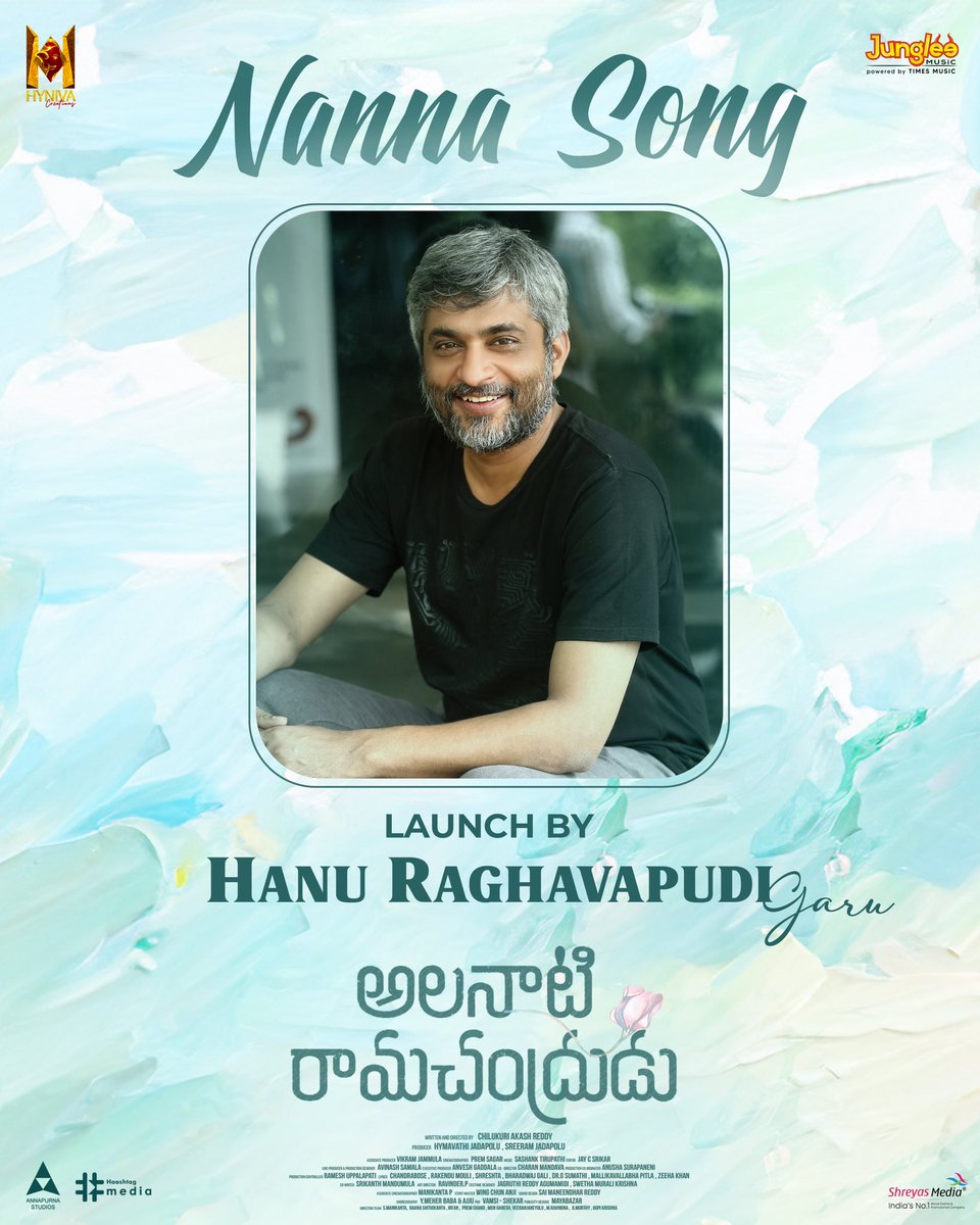 directorakash01's tweet photo. Sensible Filmmaker @hanurpudi will launch the #NannaSong from #AlanatiRamachandrudu Tomorrow at 4:05PM❤️
🌟 ing @urkrishnavamsi,@mokksha06
@actorbrahmaji 
Written &amp; Directed by @directorakash01
A #SashankTirupathi Musical
Producer:@jsreeramulu#HymavathiJadapolu 
@HynivaCreations https://t.co/vBSSJcmyEv