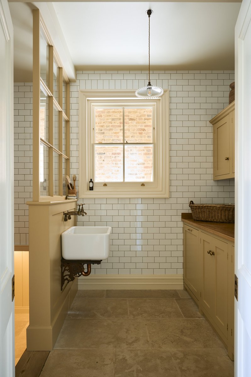 deVOLKitchens's tweet photo. Just off from the main Stamp House Kitchen, you'll find this charming little deVOL utility. How great does all the tiling look? We always like to see people going all out with tiles and covering the whole room is just so cool. https://t.co/WOk329IZDZ #EnglishHomes https://t.co/KhvkEJ0i1I