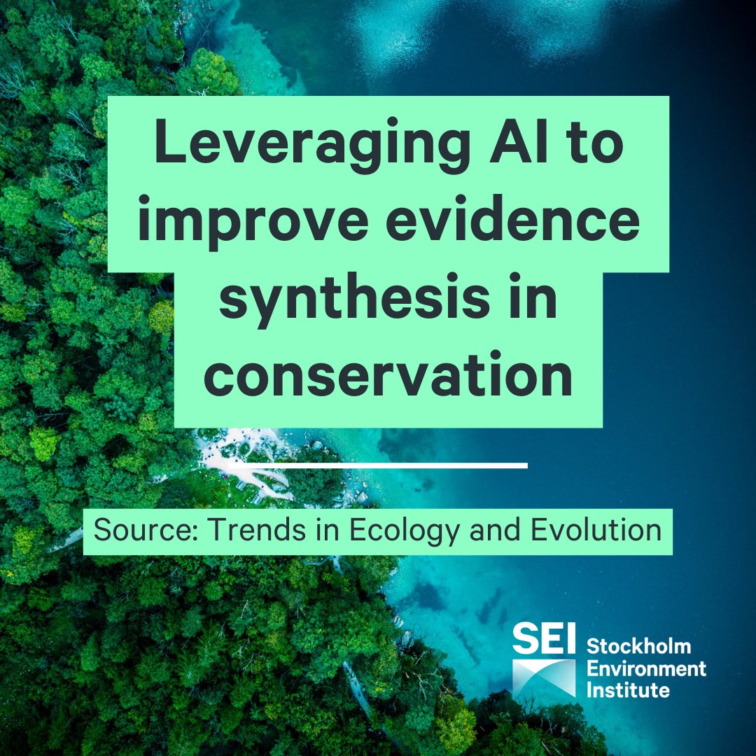 SEI Research (@seiresearch) on Twitter photo A new article in <a href="/Trends_Ecol_Evo/">Trends in Ecology & Evolution</a>, co-authored by SEI's <a href="/biljana_macura/">Biljana Macura</a>, explores how #AI and large language models can boost #EvidenceSynthesis in biodiversity conservation.
AI could address funding challenges & improve decision-making.
Explore 👉 buff.ly/3xe8Y6q A new article in <a href="/Trends_Ecol_Evo/">Trends in Ecology & Evolution</a>, co-authored by SEI's <a href="/biljana_macura/">Biljana Macura</a>, explores how #AI and large language models can boost #EvidenceSynthesis in biodiversity conservation.
AI could address funding challenges & improve decision-making.
Explore 👉 buff.ly/3xe8Y6q