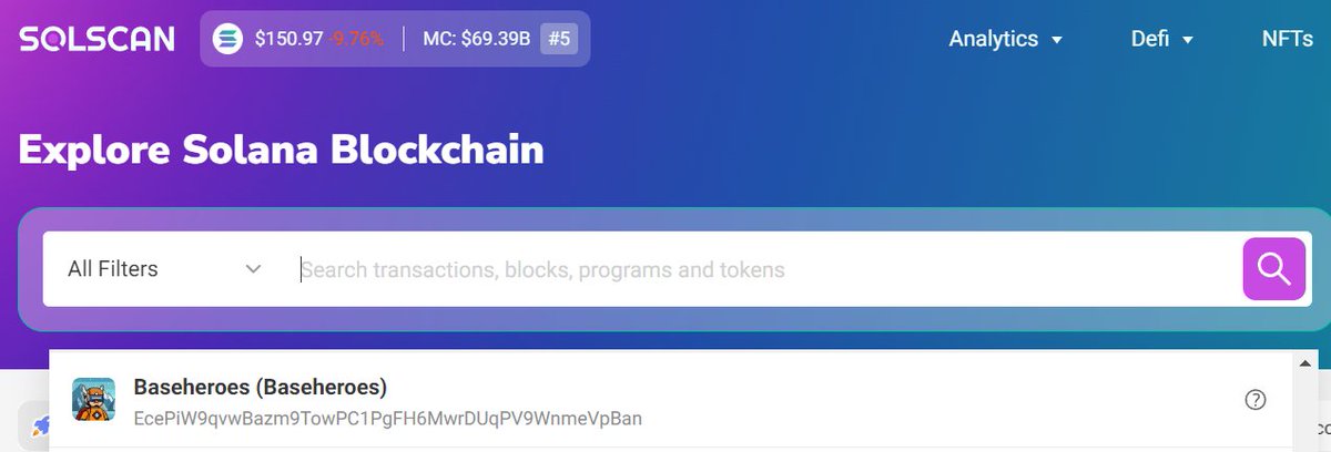 #BASEHEROES trending on Solscan.io💎

Tomorrow will be huge heroes. Huge.

#Solscan