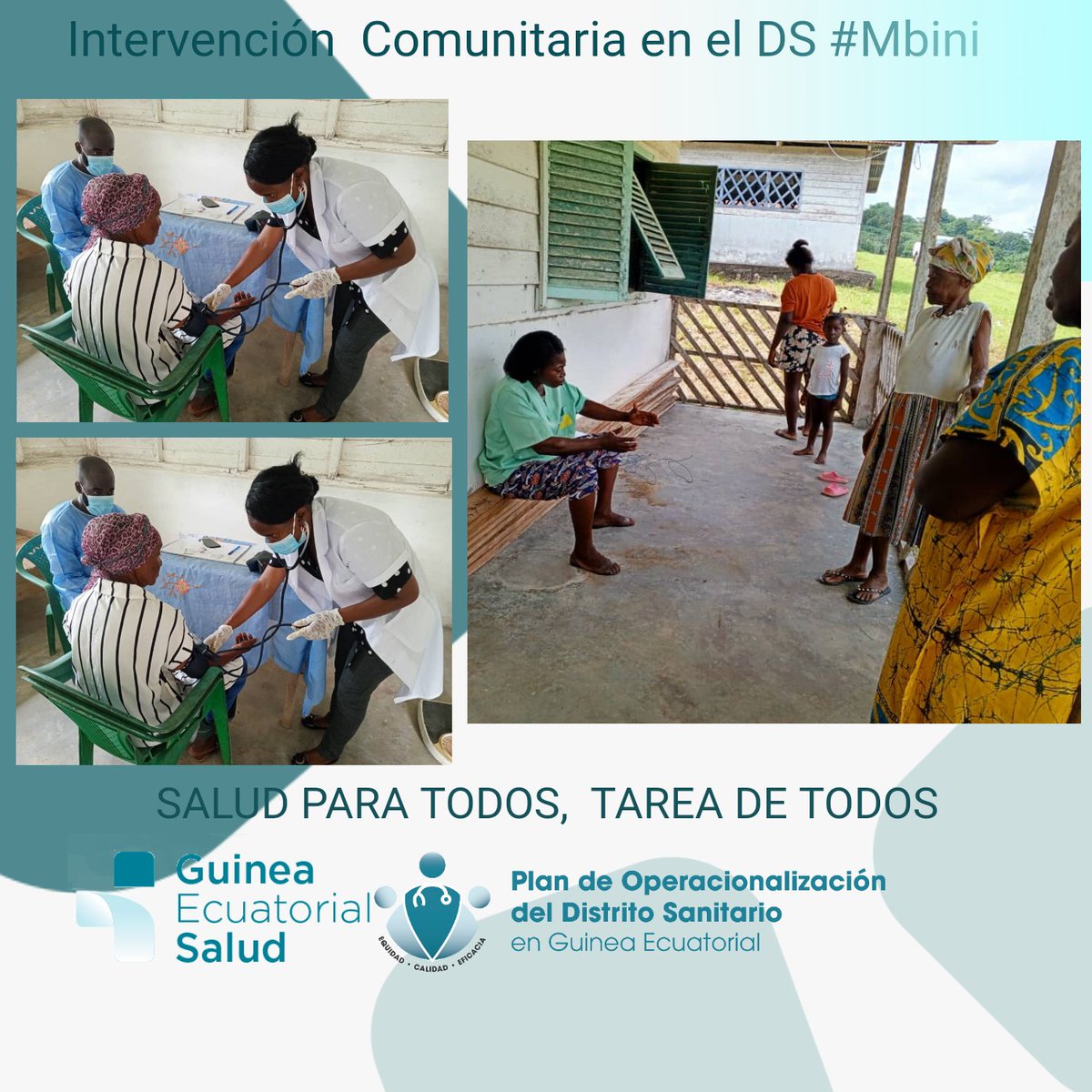 GuineaSalud's tweet photo. 👩⚕️El DS de #Mbini llegó hasta el CP de MUMBE, realizaron 6 consultas médicas, 1 vacunación de rutina y 6 PDR de Paludismo 3(+).El equipo aprovechó la ocasión para actualizar la dispensarización del CP y concluyeron con una charla sobre #MedidasHigiénicas y #medioaambien https://t.co/jen63DdjPs