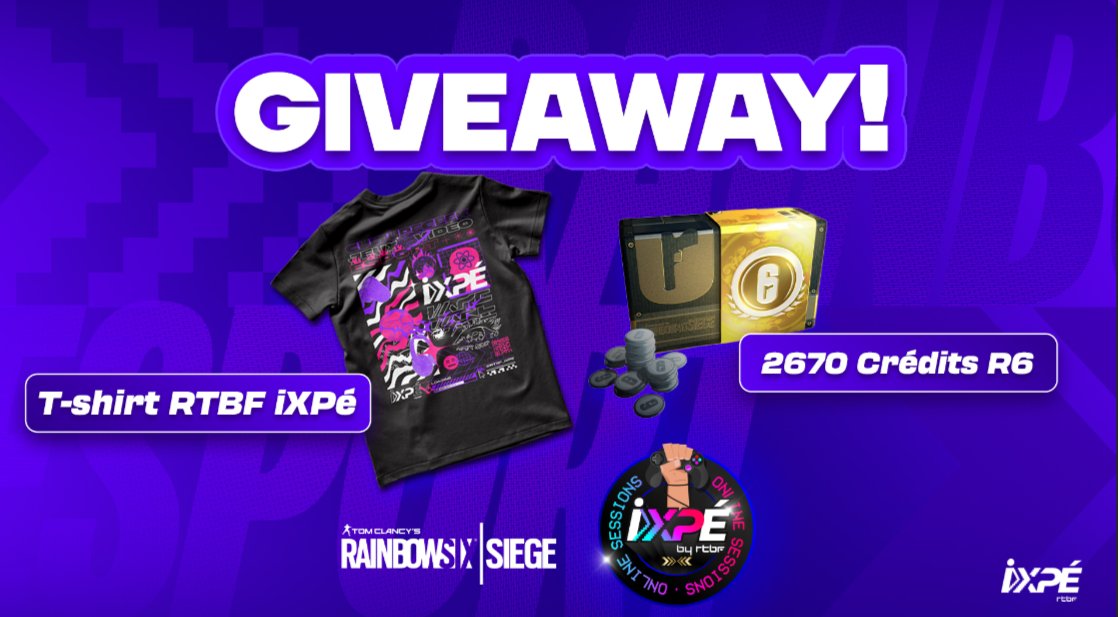 🔥[#GIVEAWAY]🔥

Avant les finales #RIOS de ce week-end, les amis de chez <a href="/RTBF_iXPe/">RTBF iXPé</a> vous font...

... un CONCOURS ! 🎁

Gagnez + de 2500 Crédits R6 et des cadeaux 

1️⃣ Like + RT ce Tweet

2️⃣ Suivez les instructions ici : 
rtbf.be/article/concou…