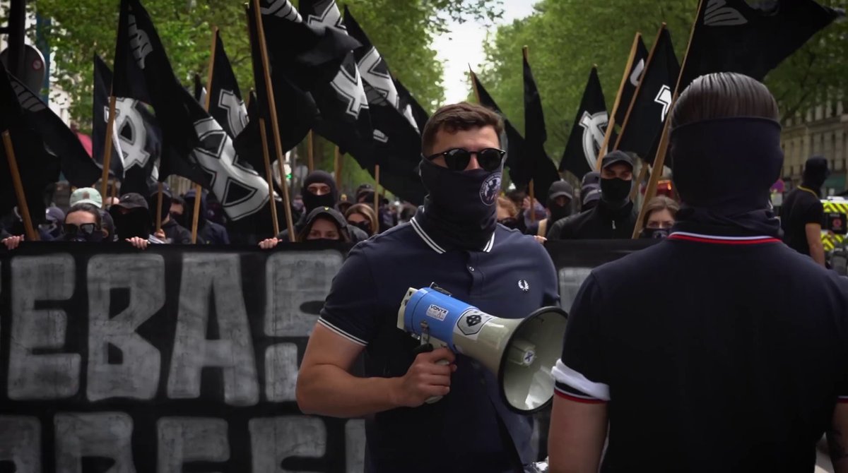 Lambdactu's tweet photo. 🇫🇷- Au soir de la victoire de Bardella, les néo-nazis du GUD sont sortis pour "casser du PD".   

- Quatre personnes ont notamment tabassé une personne LGBT à coups de bâton à Paris.   

- Ils sont actuellement jugés, l'un d'eux à déclarer aux policiers avoir hâte d'être dans 3 semaines, si le RN gagne, "pour casser du PD autant qu’on veut".  

- Le leader du GUD, Gabriel Loustau est un proche de Marine Le Pen.   

- Les 30 juin et 7 juillet, vous avez le choix, offrir le pouvoir aux néo-nazis en votant RN, ou à la gauche en votant Front Populaire.

#GUD #RN #Bardella #MLP #LegislativesAnticipées #Fascism #Fascists #MarionMaréchal #frontpopulaire #AssembléeNationale #France