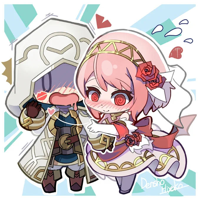 【skeb】「花嫁ラピスがキランを抱きしめてキスしている絵をお願いしたいです」リクエストありがとうございます 