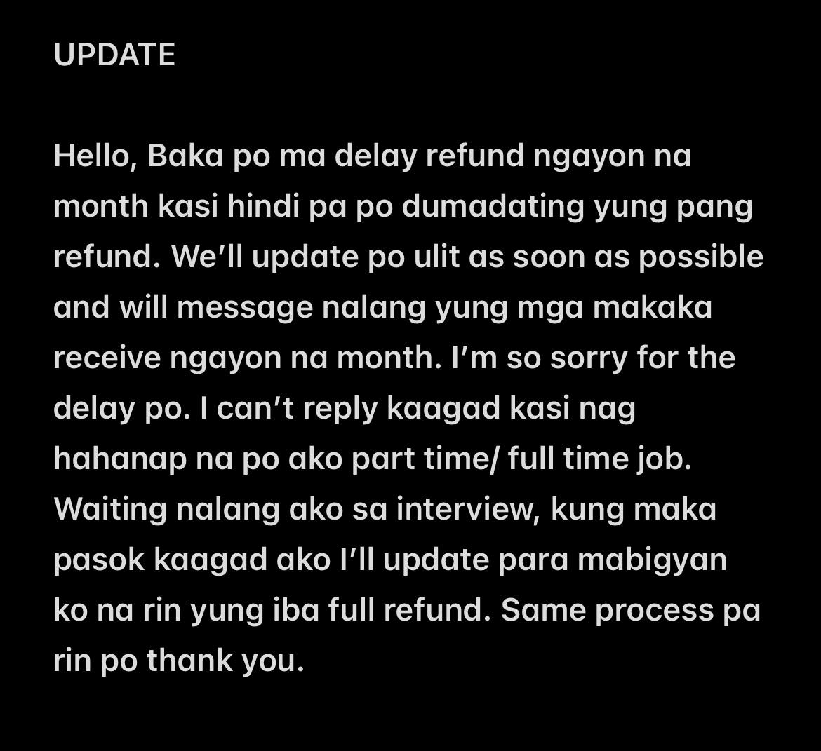 AUTUMNPH || ongoing refund tweet media