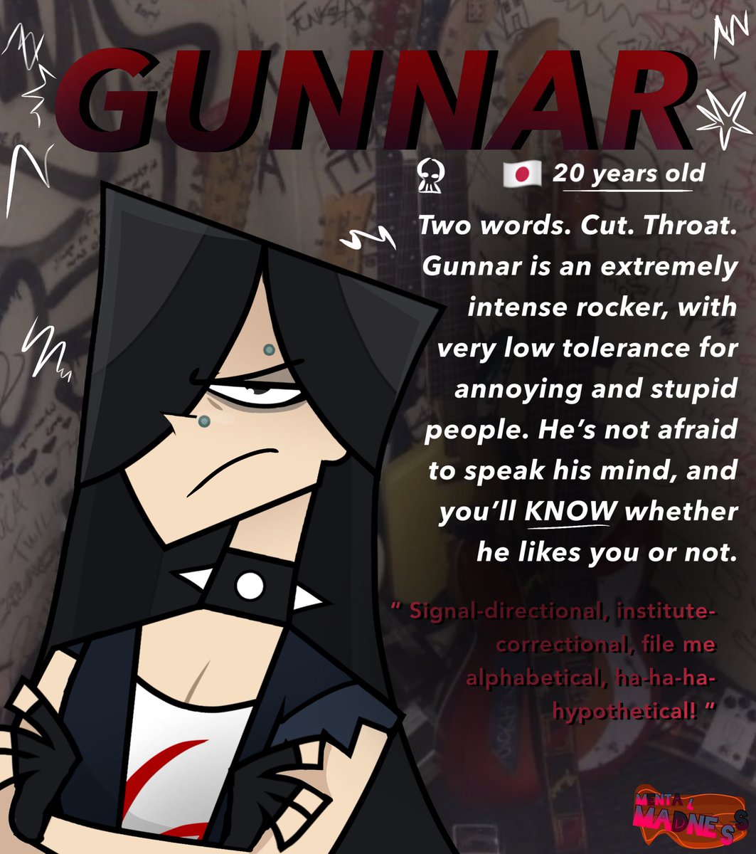 MentaIMadness's tweet image. “ STICK IT TO THE MAN ! “

Meet Gunnar, the radical rocker! 🎸

Will Gunnar take the cake and win the million dollars..? Find out on #MentalMadness!!! 😋