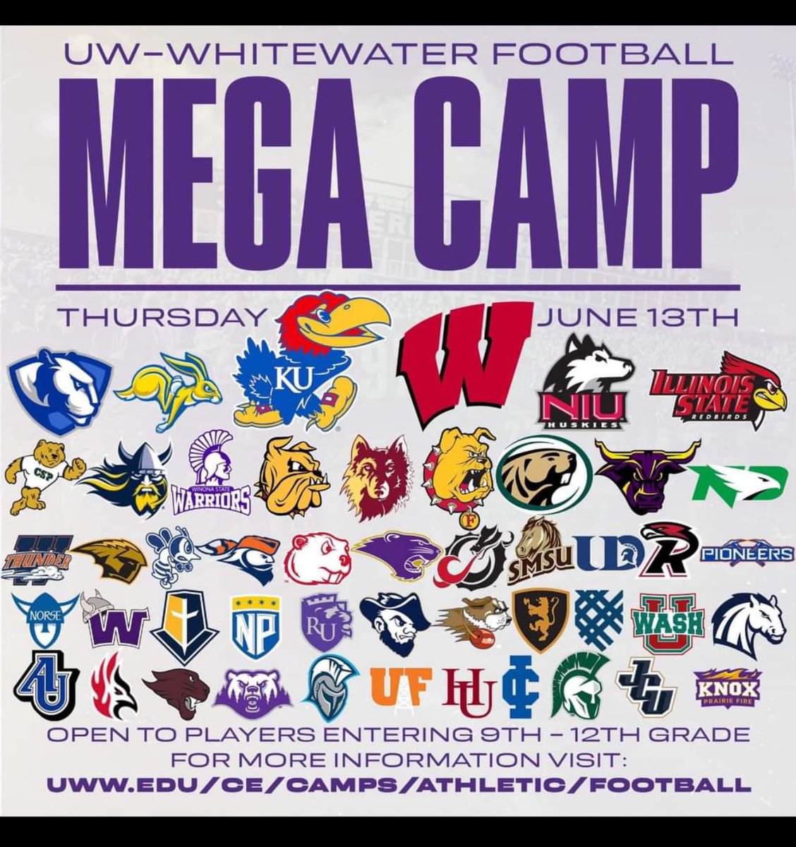 colekramer13's tweet photo. Camp day! Great facilities here at UW-Whitewater. @kramer_dom and Jacob Housenga representing the steamers. @Steamer_Nation @plower76_ @NUICFootball https://t.co/0NuRt5FwFk