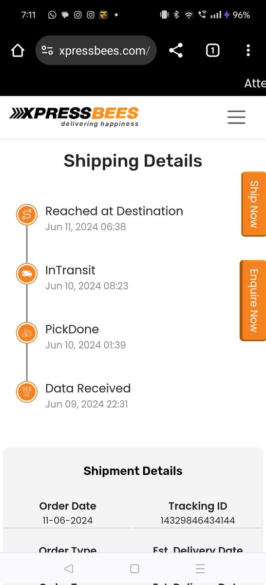 muditmathur0210's tweet photo. @MyNykaa I have place an order with order number NYK-211438685-7643084 on 9th June and in tracking it has arrived at my location on 11th June but still nobody is delivering from @XpressBees_IN  my tracking id is 14329846434144  
Please check and deliver as soon as possible https://t.co/Jkk3SbUeP2