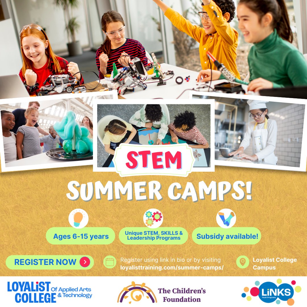 🌟Summer is almost here and we’ve got you covered! Register your kids for an unforgettable experience at LINKS Summer Camps. Subsidies available through the Children's Foundation.  
📷loyalisttraining.com/summer-camps/