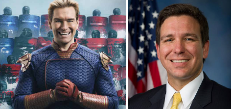 QuestBlackbeard's tweet photo. Is it ANY surprise that the evil #Fascist demi-god Homelander from "The Boys" could be Ron #Pissantis in real life? https://t.co/8BQcI514ko