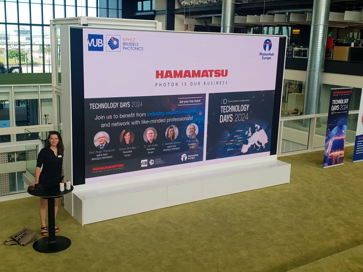 PhotonHub's tweet image. Hola from Barcelona! 🇪🇸 Today is the grand finale of Hamamatsu Technology Days! Honored to partner with @HamamatsuPhoton. Special thanks to Marco Mayer and his team! Thank you to everyone who joined us. Missed out? Learn more at buff.ly/3RlxlFZ

#TechnologyDays #PilotLine