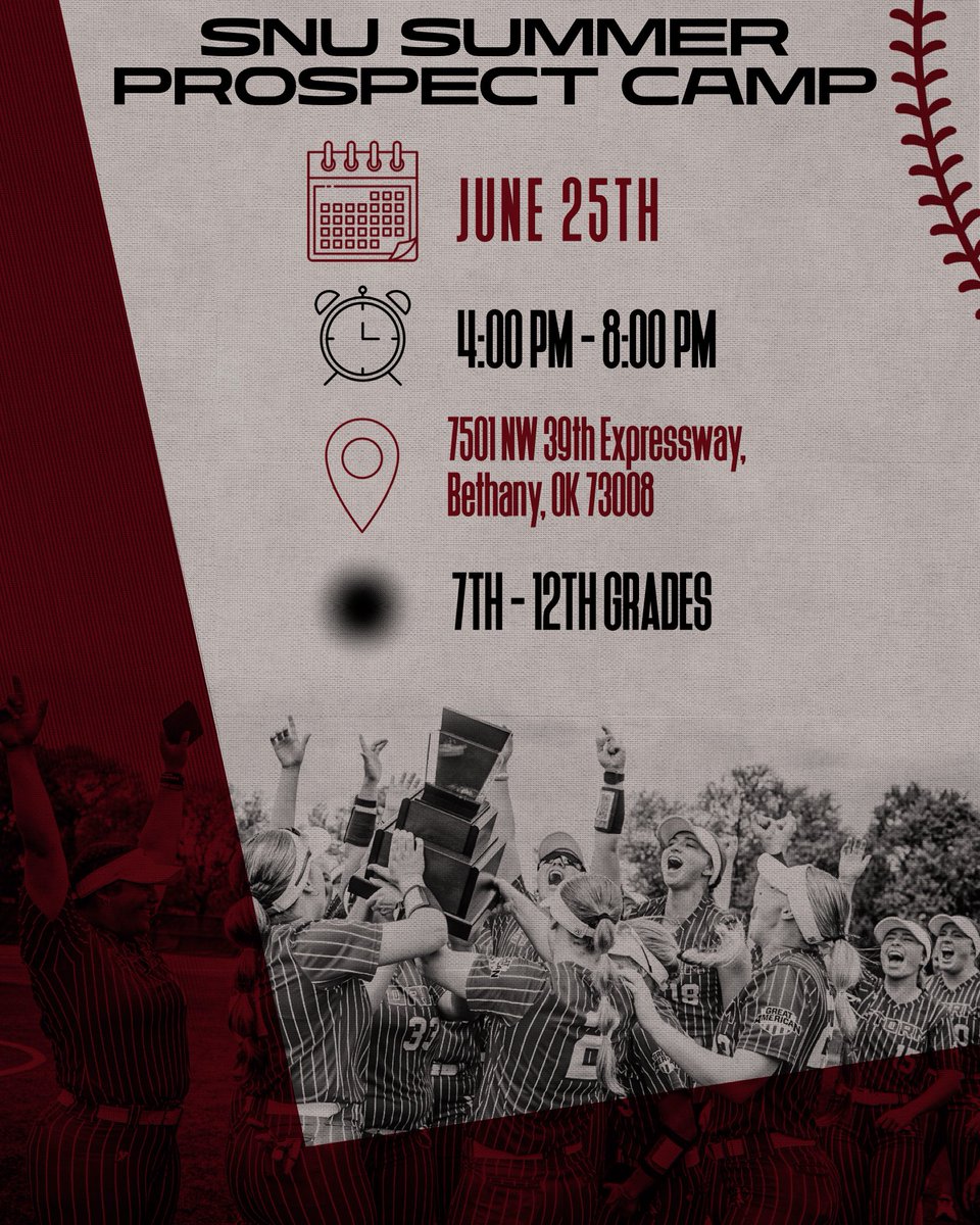 Have about 8 spots left. Sign up below 
snuathletics.com/sports/2024/6/…