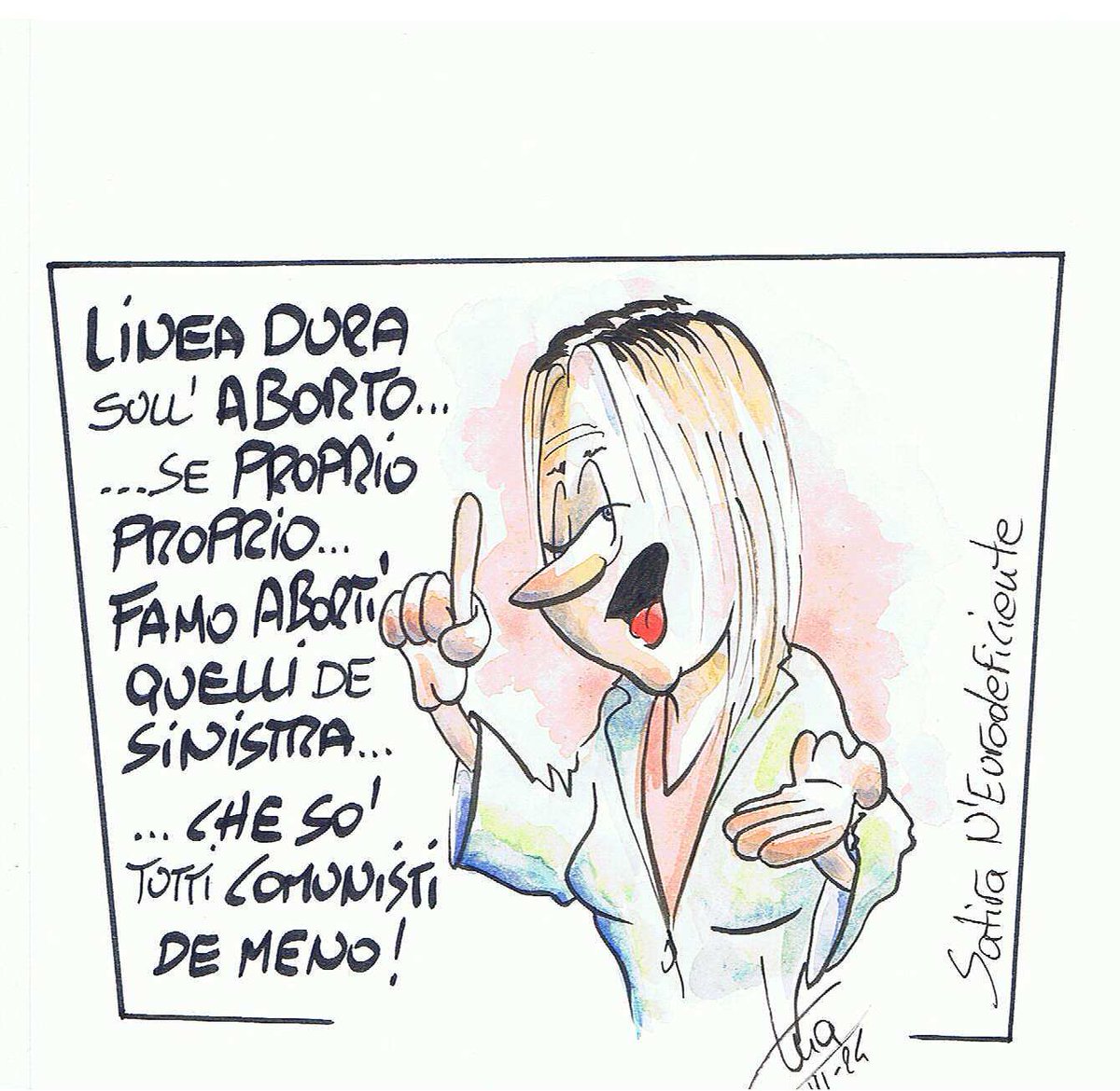 MAIRAGHI's tweet photo. #Giorgia #GiorgiaMeloni #aborto #dirittoaborto #G7 #Macron #Biden #donne #diritti #satira #satiraneurodeficiente https://t.co/wBRBTbjoNi