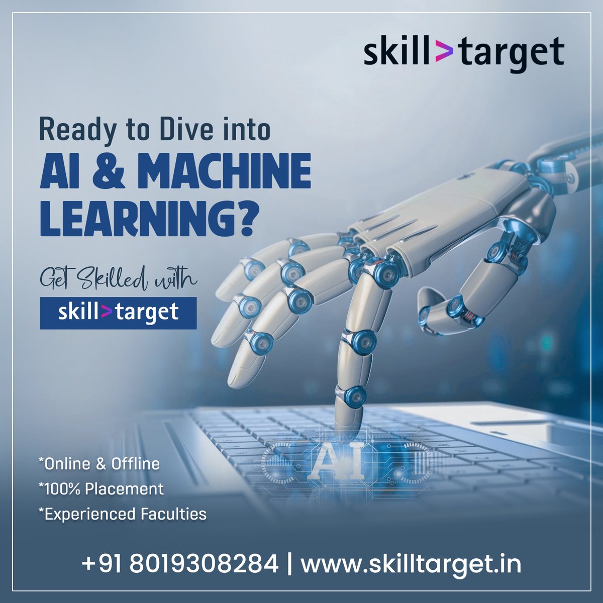 skill_target's tweet photo. Are you ready to dive into the world of AI and Machine Learning?

Enroll Now!
Call us +91 80193 08284
Visit us https://t.co/kE452ljt1Z

#skilltarget #traininginstitute #institute #datascience #ai #ml #machinelearning #courses #career #hyderabad https://t.co/DRXS29HBeD