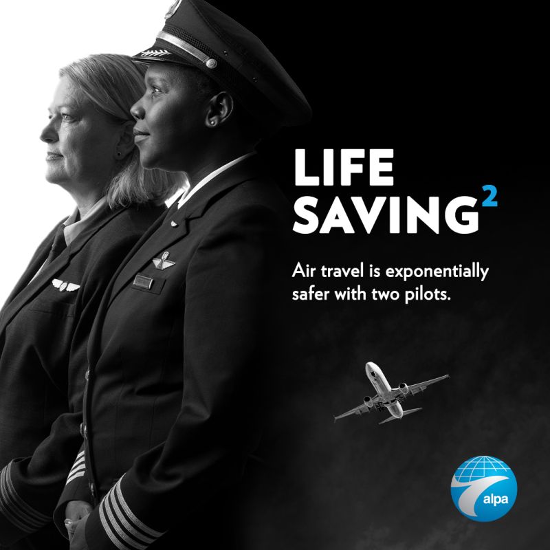 Safey starts with two. Two pilots are as essential as two wings. Keep air travel the safest mode of transportation in the U.S. Learn more about how pilots are committed to maintaining safe air travel. safetystartswith2.com #SafetyStartsWith2 <a href="/EASA/">EASA</a> <a href="/Airbus/">Airbus</a>