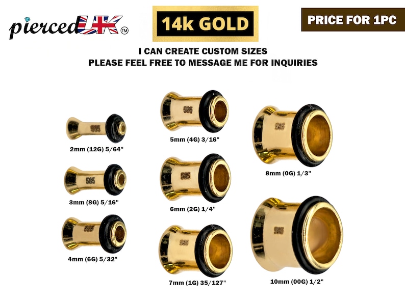 PiercedUK's tweet image. 14K Solid Gold Ear Stretching Plugs,Single Flared Plug with Groove, Ear Gauges,Expander Body Piercing from 2G-10G.
#earlobepiercing #tunnelwithrubberOring #tunnelguages #singleflaretunnels #tunnelearrings #earstretchers #steelplugs #14Ksingleflaredplugs
🛒etsy.com/uk/listing/170…