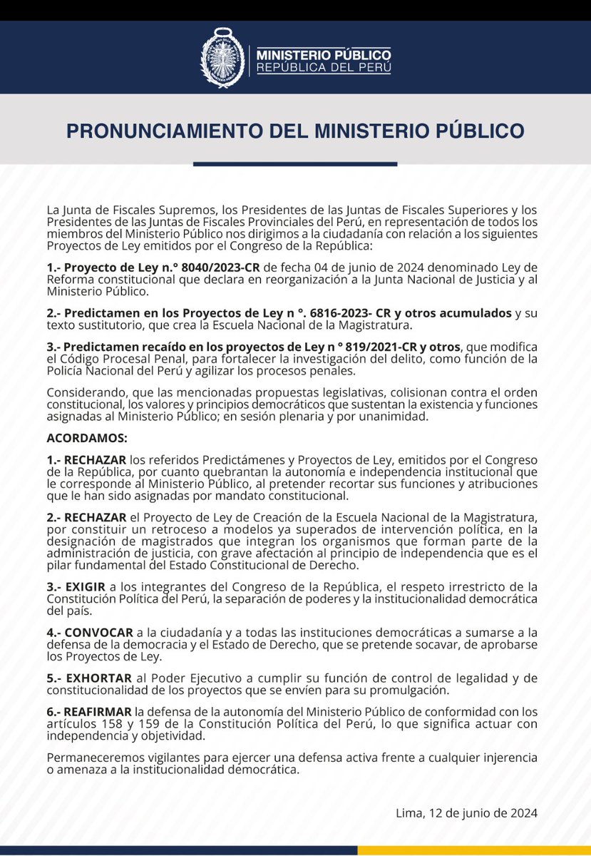 paisencaos's tweet photo. Muy grave.
Esto es rebelarse contra el Estado de Derecho.
Estamos a tiempo de poner orden.
@CCFFAA_PERU https://t.co/iu2LmPvjty