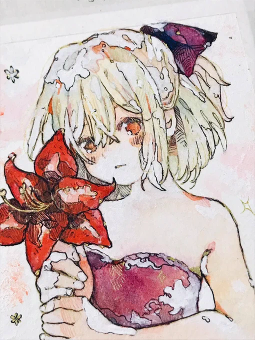できたー!お花はアマリリス血 
