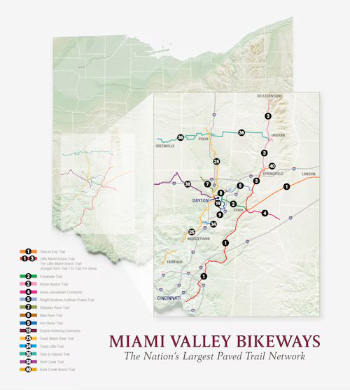talking_cities_'s tweet photo. Dayton, Ohio is kinda OP for having the nations largest paved trail and bike path system in the U.S. @cityofdayton #bike #naturetrail #bikepath https://t.co/xKNZv1PHs1