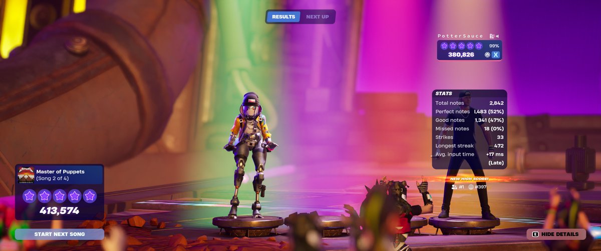 top 500 in the world for Master of Puppets on Drums (Expert, PC, 1.5x speed modified) #fortnitefestival #fnfestival #fortnitebr #metallica #fortnitexmetallica <a href="/Metallica/">Metallica</a> and I'm just getting warmed up 😤