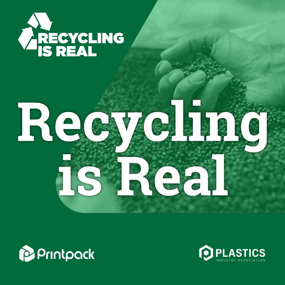 WeArePrintpack's tweet photo. ♻️Recycling is real. We prove it every day. We’re proud to collaborate with @Plastics_US to show how we’re recycling plastics in America. 

Learn more: https://t.co/KcKqokTj21

#RecyclingIsReal #Circularity #Sustainability #Recycling #PrintpackProud https://t.co/aLv1ZolKJy
