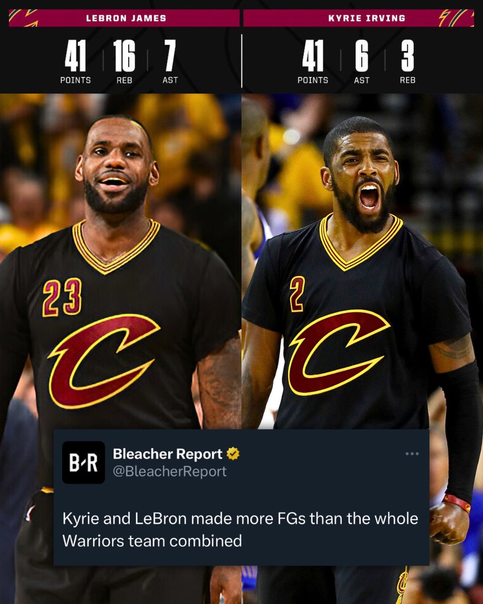 8 years ago today, LeBron and Kyrie basically beat the 73-win Warriors by themselves