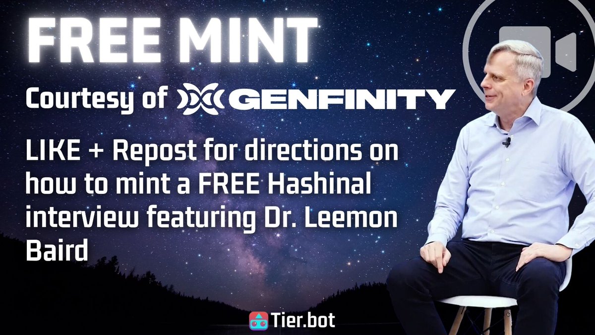 𝗖𝗹𝗮𝗶𝗺 𝗮 𝘀𝗹𝗶𝗰𝗲 𝗼𝗳 𝗛𝗲𝗱𝗲𝗿𝗮 𝗛𝗶𝘀𝘁𝗼𝗿𝘆 💥

We're giving away 20240 Hashinals featuring Dr. Baird created by @GenfinityIO during Consensus 2024

I'll DM you instructions to get yours if you:

1️⃣ Like + Repost
2️⃣ Comment one thing you love about Hedera

#HBAR